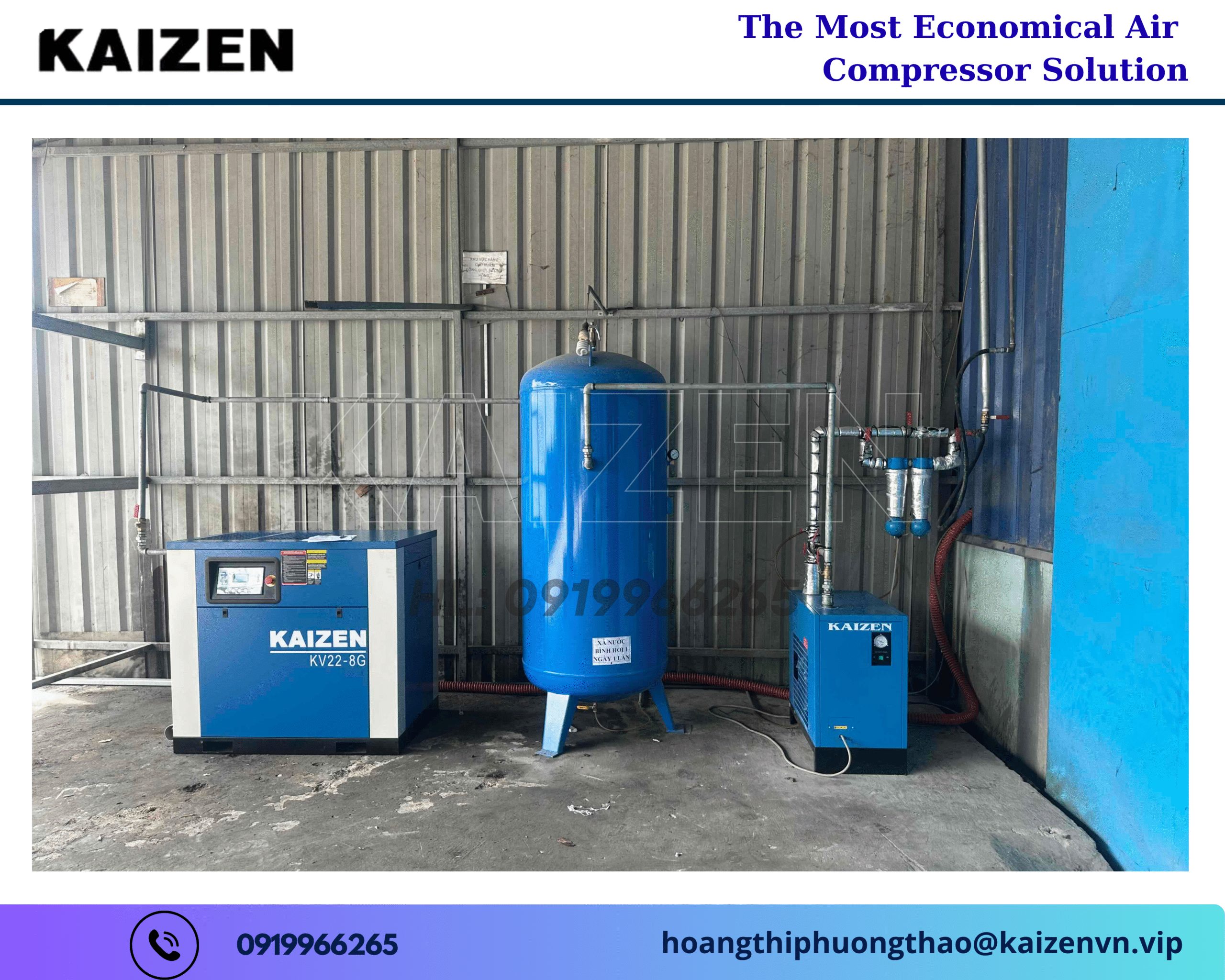 Máy nén khí trục vít 132KW 180HP KAIZEN