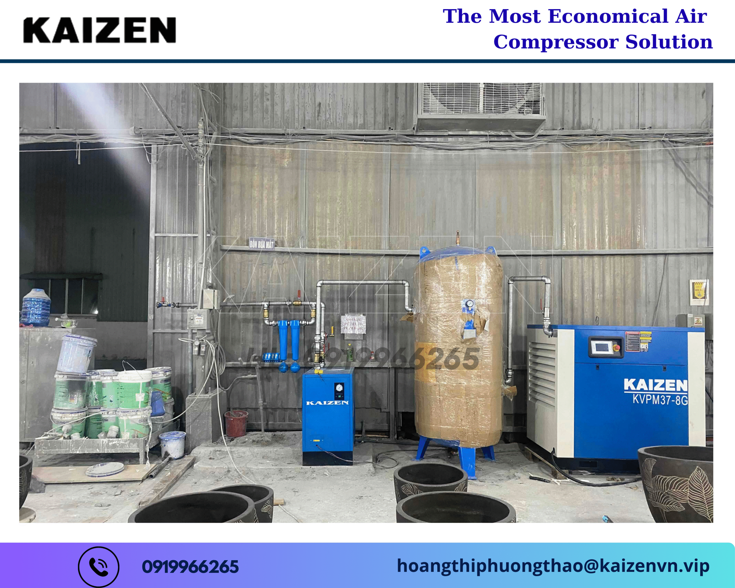 MÁY NÉN KHÍ TRỤC VÍT 37KW 50HP KAIZEN