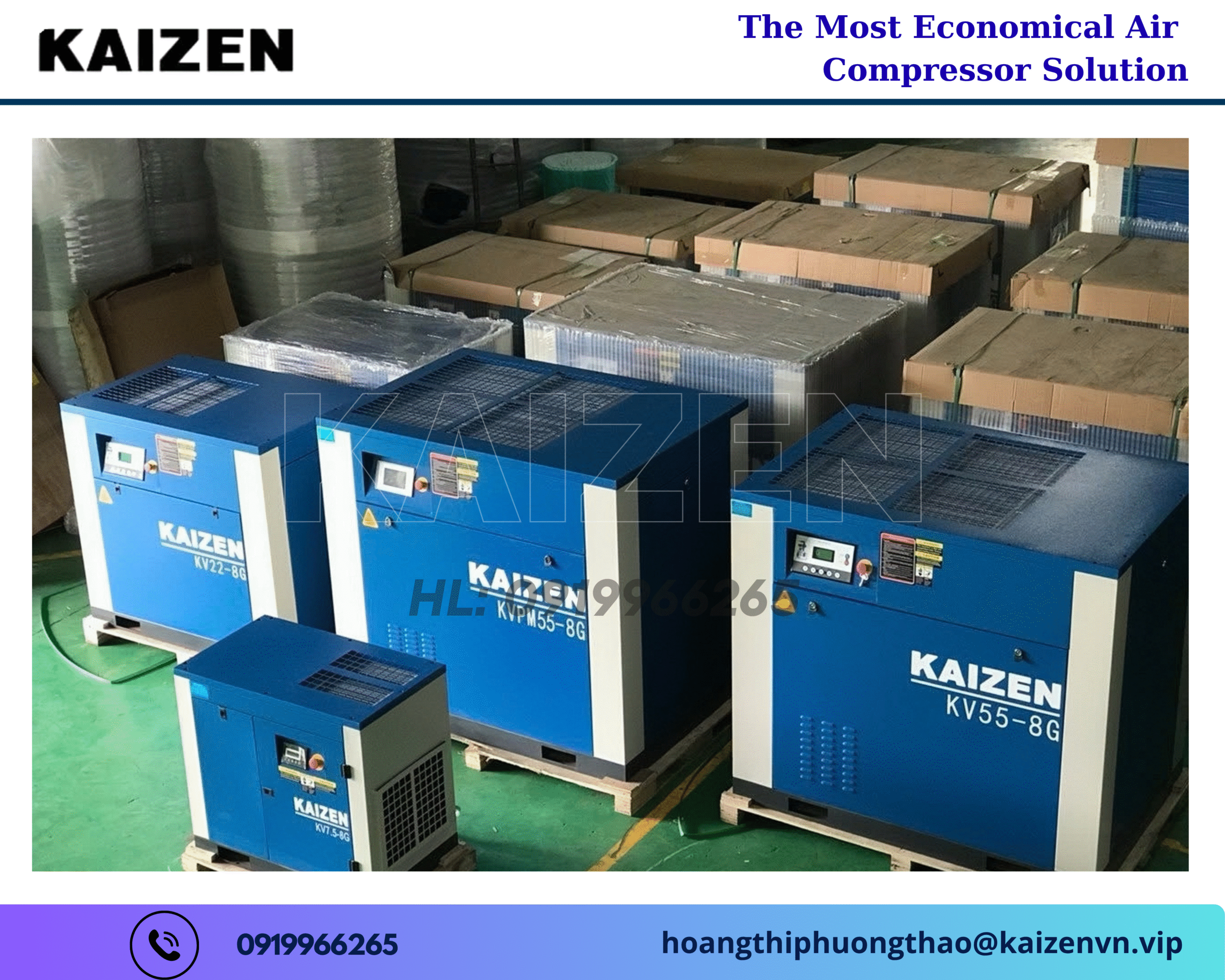 MÁY NÉN KHÍ TRỤC VÍT 37KW 50HP KAIZEN