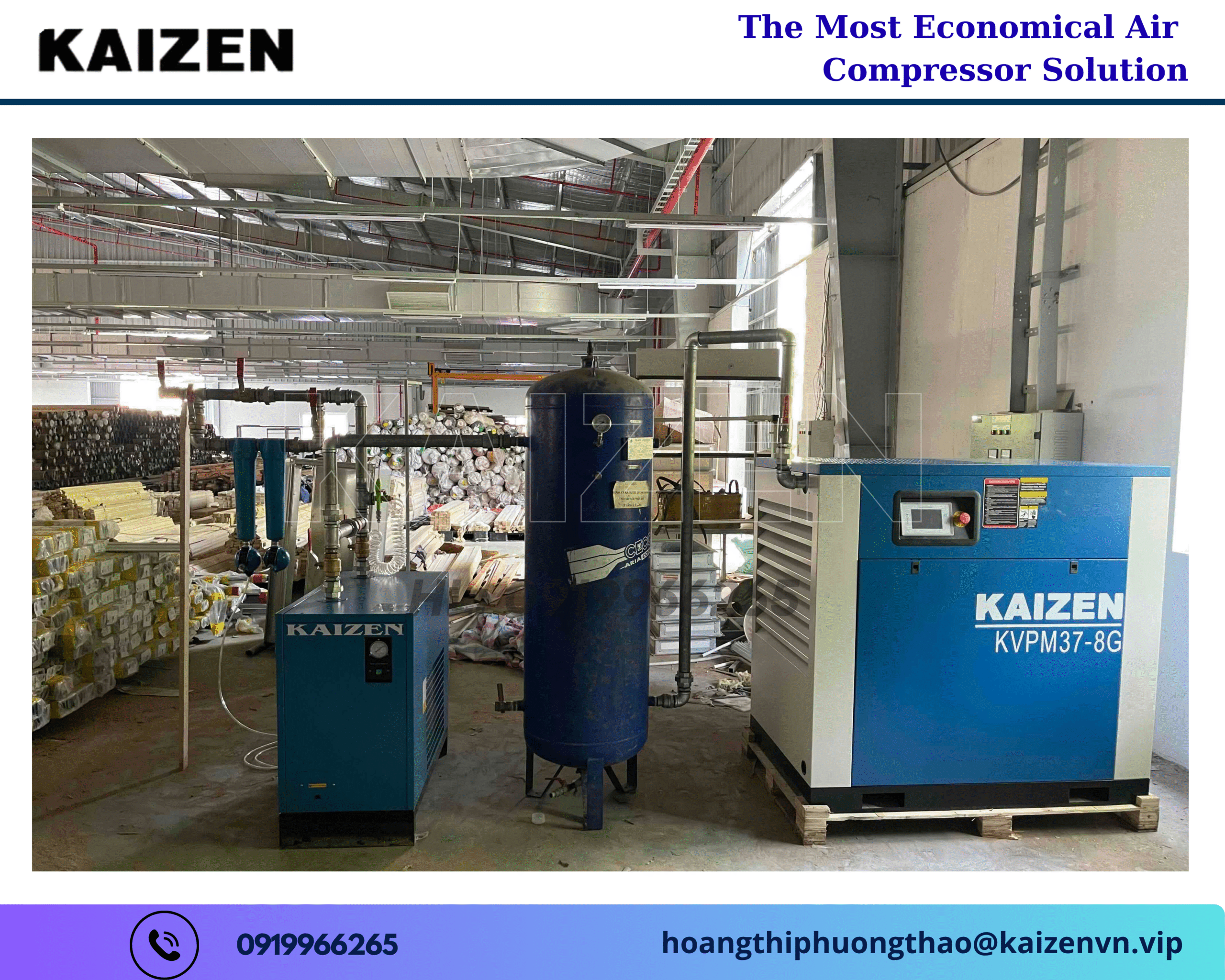 MÁY NÉN KHÍ TRỤC VÍT 37KW 50HP KAIZEN