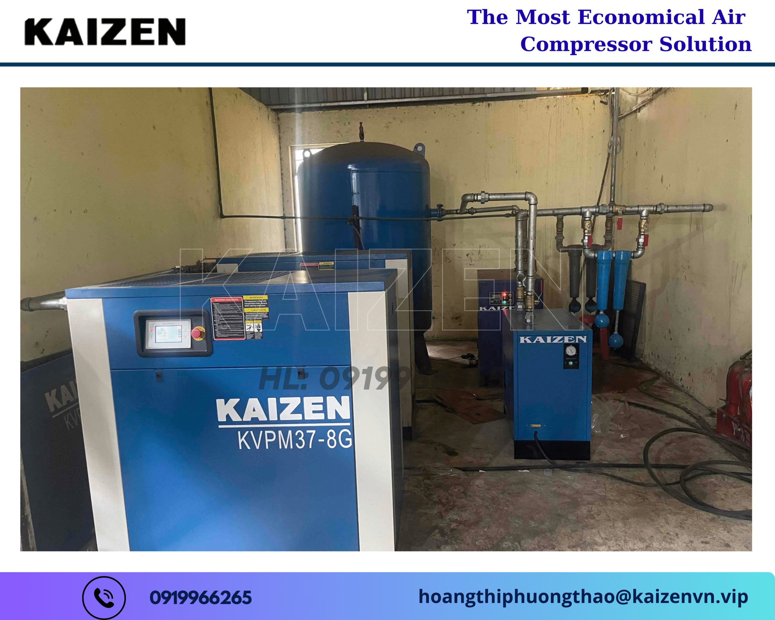 MÁY NÉN KHÍ TRỤC VÍT 37KW 50HP KAIZEN
