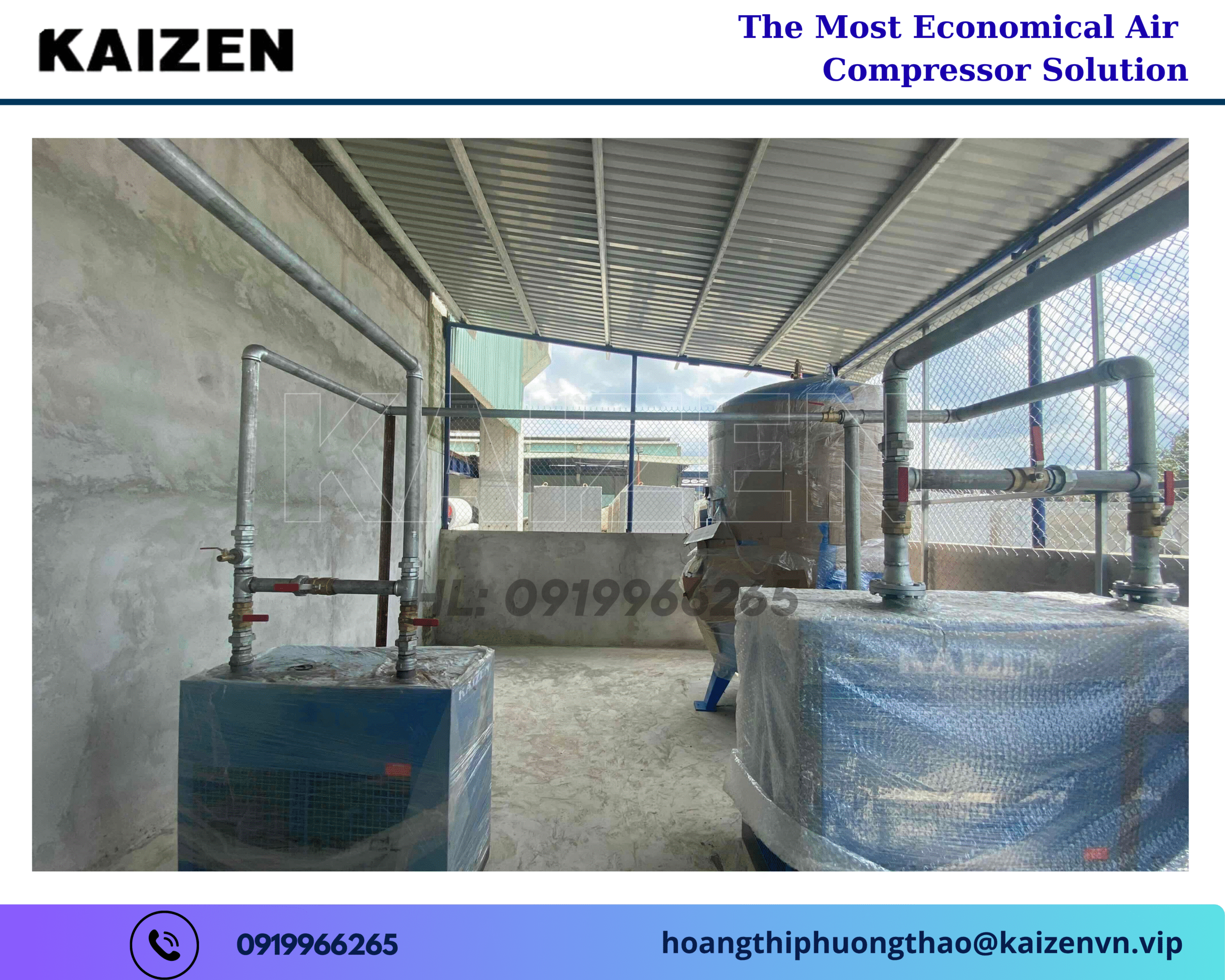 Máy nén khí trục vít 90KW 125HP KAIZEN