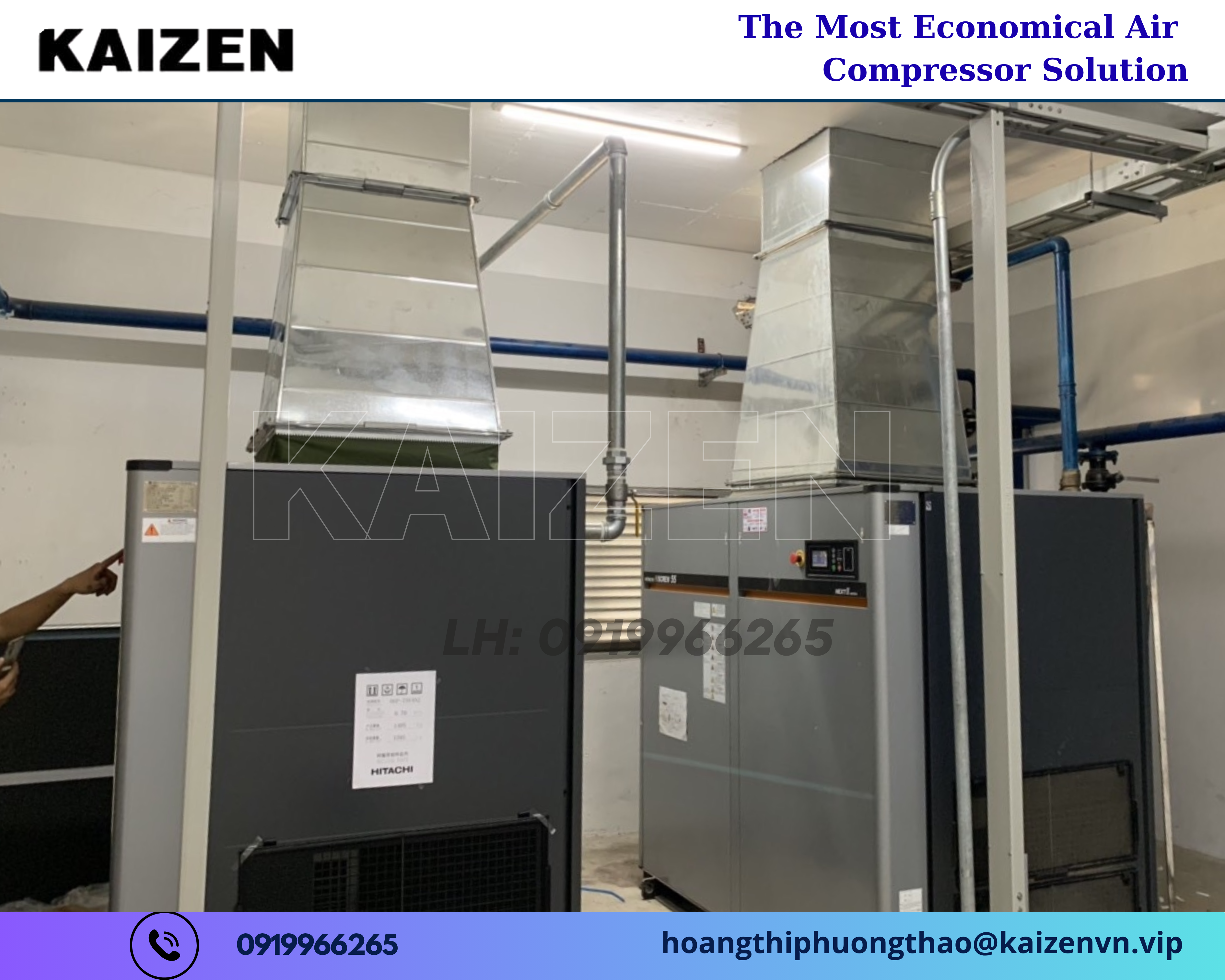 Máy nén khí 180HP 132KW HITACHI