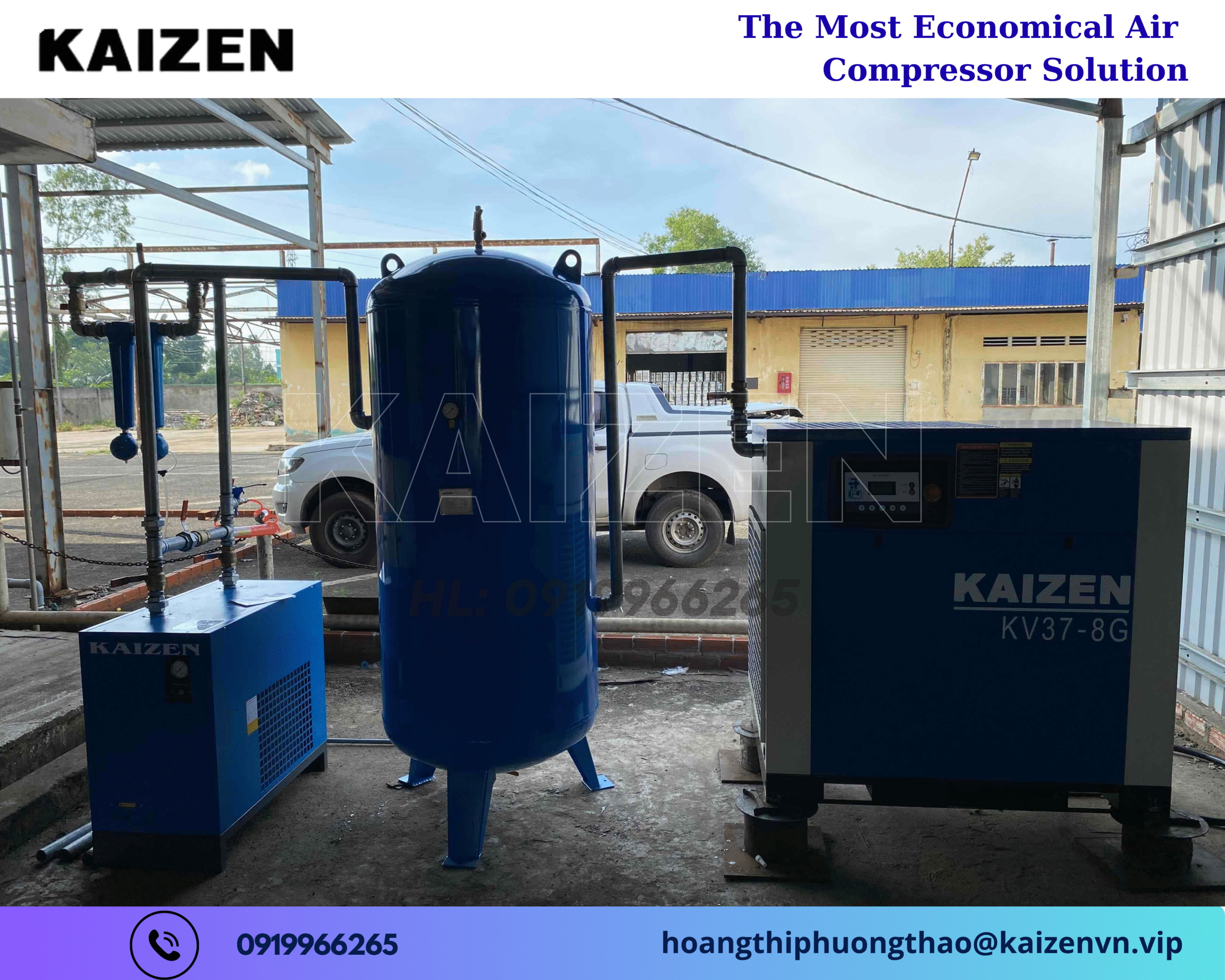 MÁY NÉN KHÍ 50HP 37KW BIẾN TẦN INVERTER KAIZEN